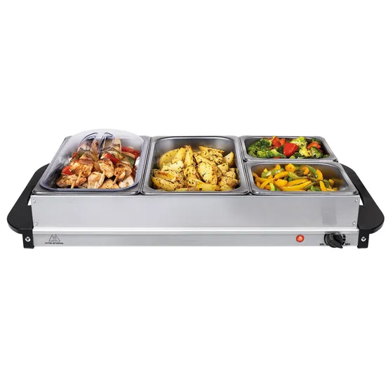 Placa quente portátil elétrica de queimador duplo de 2000 W para buffet
